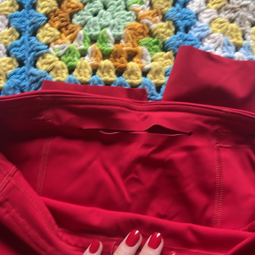 Red Lululemon Capris - Picture 4 of 5